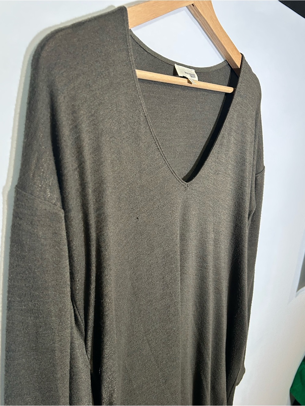 Aritzia x Wilfred Free Gail V-Neck Tunic Dress Charcoal Grey/Olive XXS - Picture 5 of 10